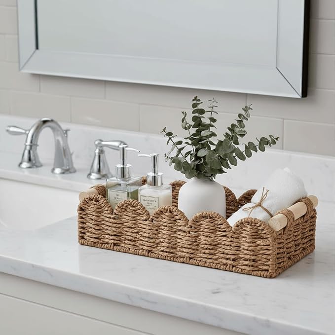 CubesLand Toilet Paper Storage Basket Organizer, Small Wicker Decor Basket | - Image 6