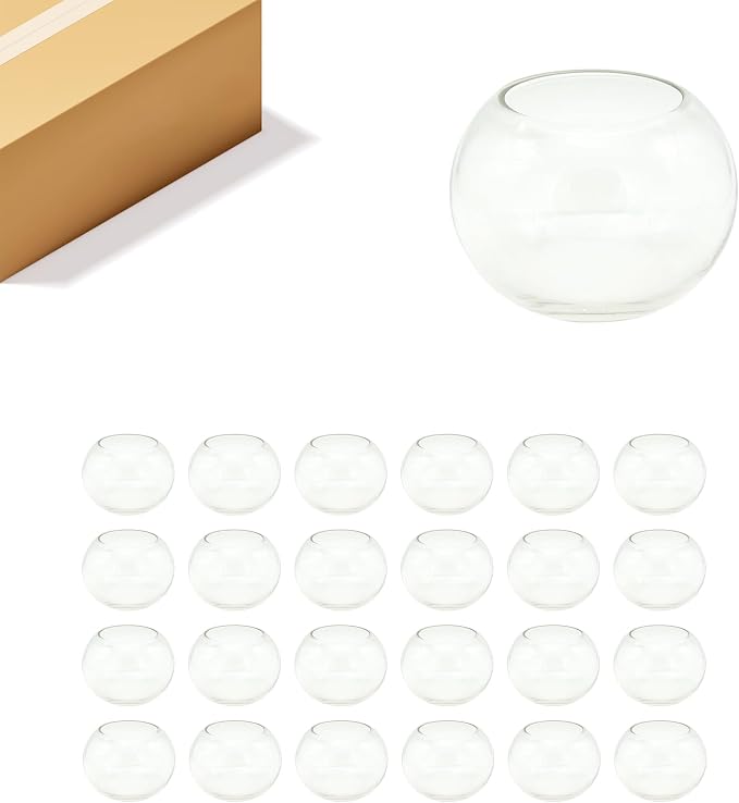 WGV Bowl Glass Vase, Diameter 5.1", Height 3.75", Open Width 3", 24 Pieces by WGVInternational-OpusGlassware
