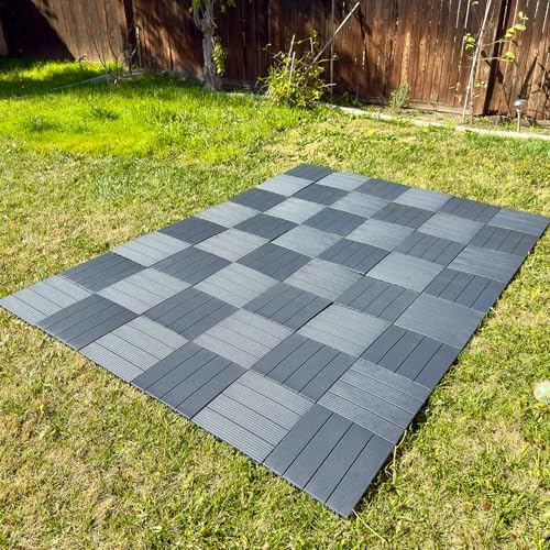9 Pack Plastic Interlocking Deck Tiles, Patio Deck Tiles Waterproof Outdoor - Image 3