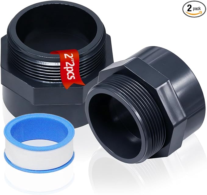 2PCS 2" Male Thread Grey Pvc Fittings 2 Way PVC Pipe Connector by tinoysian