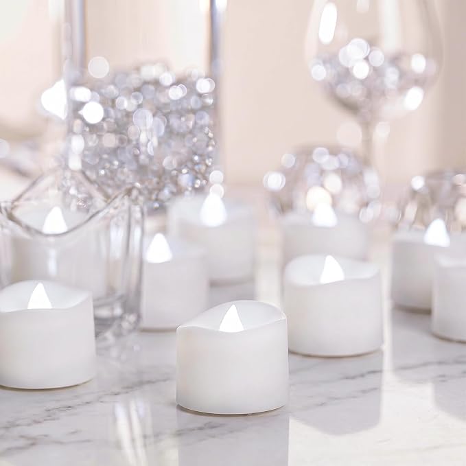 Homemory 50-Pack Flameless Tea Lights Candles Battery Operated, 200+ Hours | by Homemory