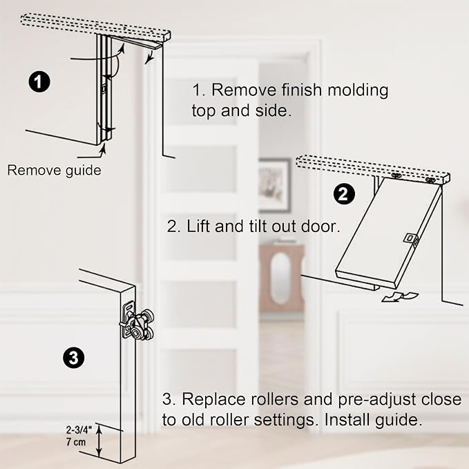 2 Pack Pocket Door Rollers Replacement - Image 3