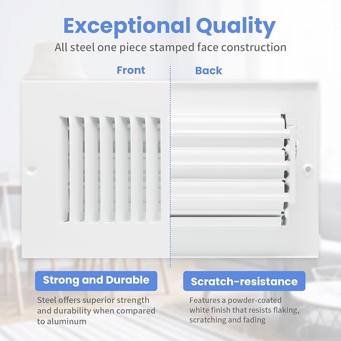 8 x 4 Inch Air Vent Covers for Wall or Ceiling - Image 3