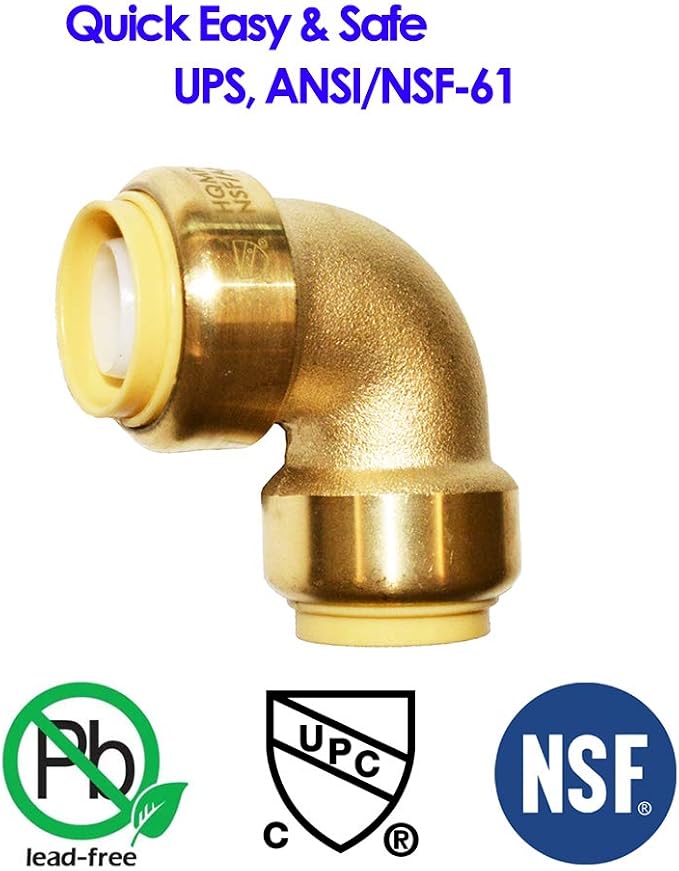 Pex Fitting 1/2" Pex Fittings PushFit Elbow 90-Degree Fitting 1/2" Elbow - Image 4