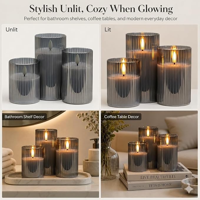 Gray Flickering Flameless Candles - Image 8