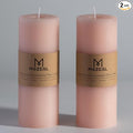 MOZEAL 3" x 8" Hand-Poured Unscented Large Candle, Smokeless Rustic Pillar by MOZEAL