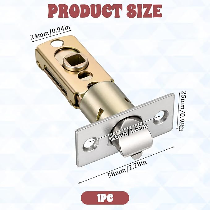 Door Latch Adjustable 2-3/8'' or 2-3/4'' Door Lock Replacement Parts | 90 - Image 2