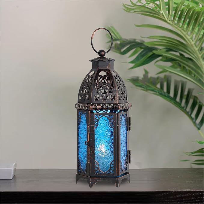 NEEDOMO Hanging Moroccan Lantern, Metal Lanterns Decorative Indoor Outdoor - Image 2