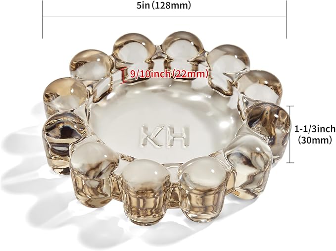 Chic Smoky Bubble Glass Candle Dish – Modern Clear Glass Candle Holder - Image 2