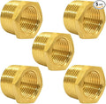 Joywayus 5Pcs Brass Reducing Hex Bushing 3/4" NPT Male to 1/2" NPT Female | by Joywayus