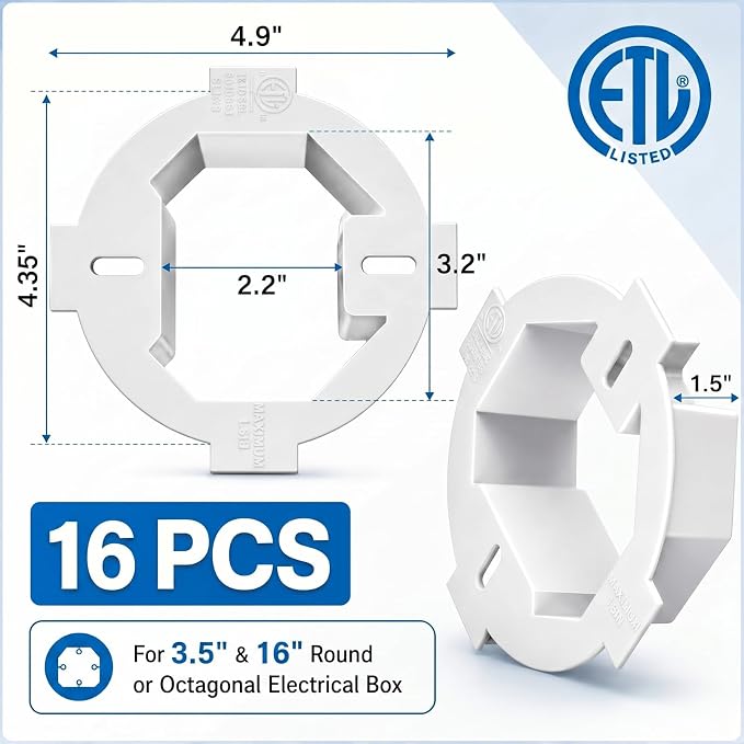 Copkim 16 Pcs Round Electrical Box Extender 4.35 x 1.5 Inches Ceiling Box - Image 4