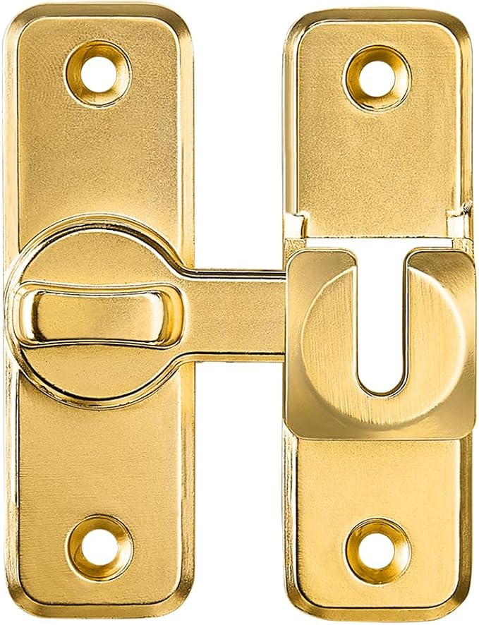 2 Pcs Gold 90/180 Degree Flip Latch, Zinc Alloy Barn Door Latch | Right Angle - Image 7
