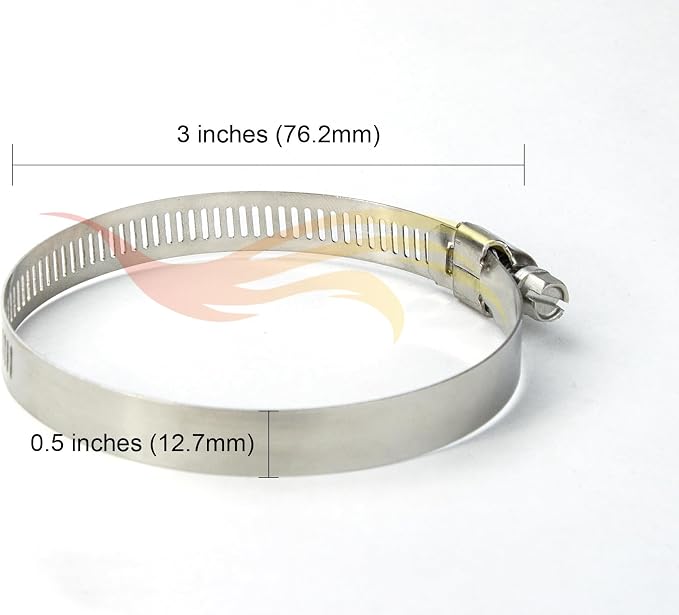 10 Pack 3 Inch Flexible Adjustable Worm Clamps Gear Duct Fuel Line Hose Pipe - Image 2