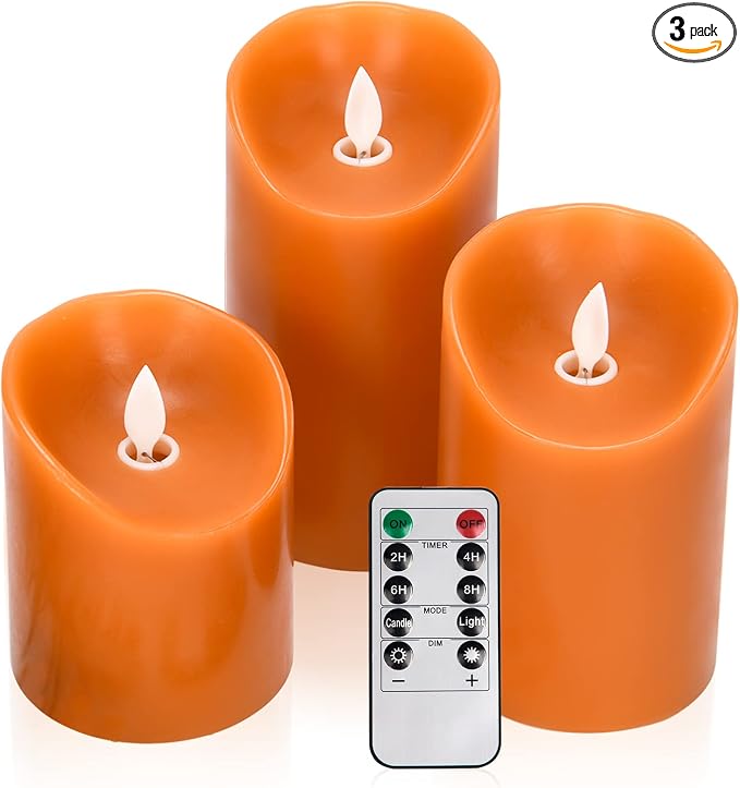 AKU TONPA Real Wax Flickering Flameless Candles Battery Operated LED Fake by AKUTONPAFlamelessCandles