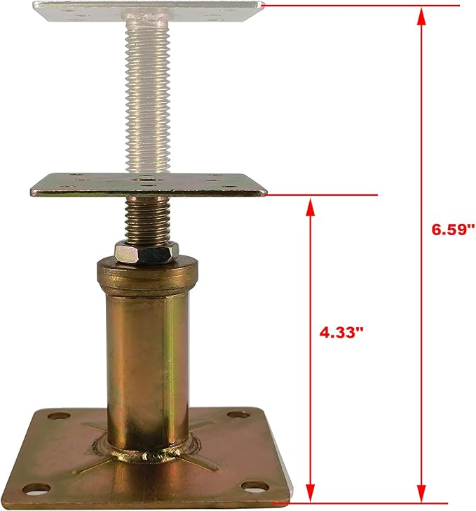 6 Pack House Floor Joist Support Jacks Adjustable 4 1/3"-7" - Image 2