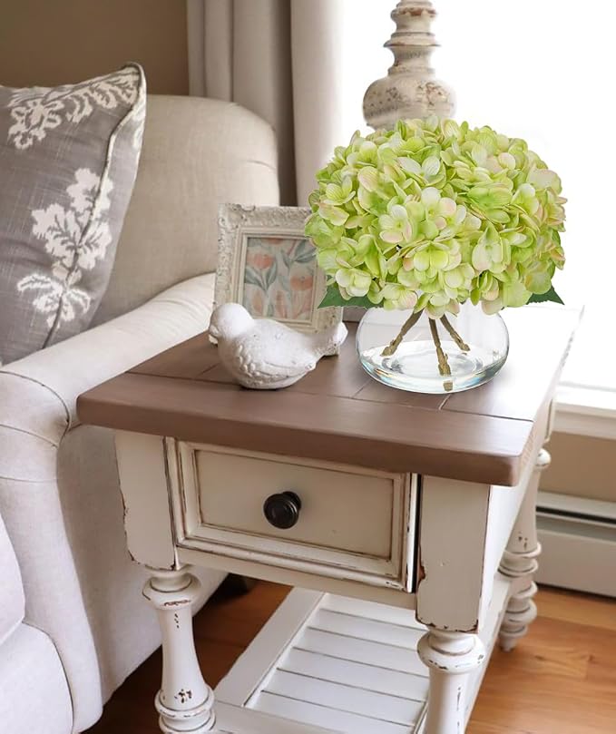 Hollyone Green Hydrangea Artificial Flowers - Image 4
