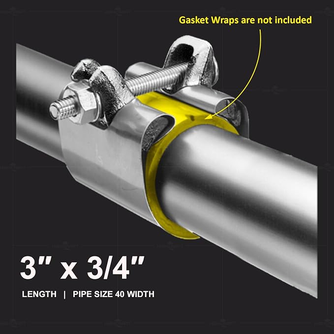 Highcraft Pipe Repair Clamp 3/4'', IPS Single Bolt, 3” Long, Stainless Steel - Image 3