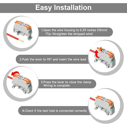 5Pcs DIN Terminal Blocks, 2 Conductor Splicing Connectors | 2 Conductor Compact - Image 6