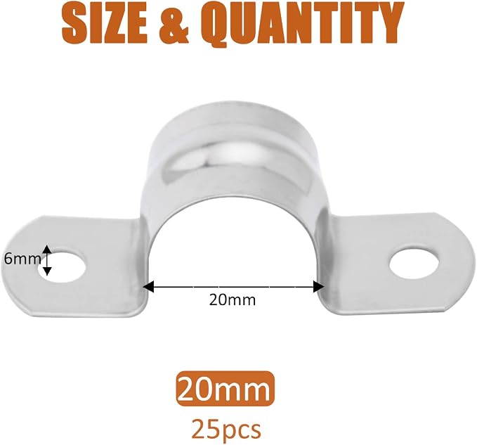 ISPINNER 25pcs M20 Stainless Steel Rigid Pipe Strap - Image 2