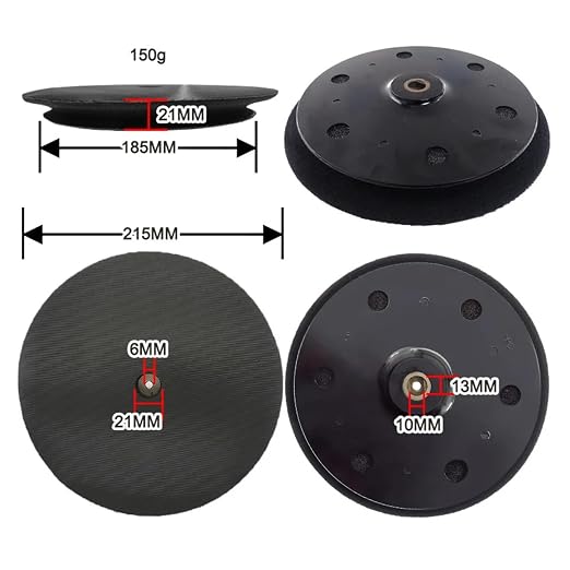 215mm Non-Porous Wall Polishing Disc Backing Plate Hook&Loop Sanding Pad - Image 3