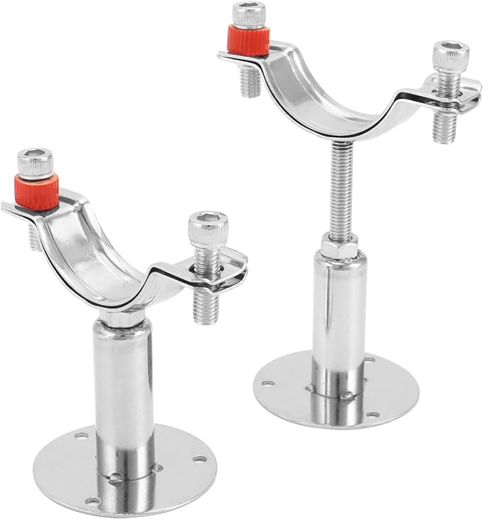 QWORK 2" Pipe Support Bracket Clamp, 2 Pack 304 Stainless Steel Wall/Ceiling - Image 2