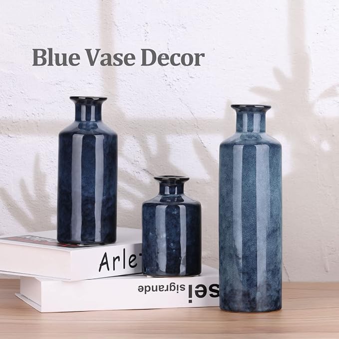 Blue Ceramic Vase Set - Image 8