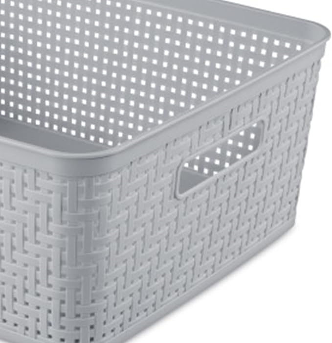 Sterilite 12 Pack Plastic Storage Bin Organization Containers, Short Baskets - Image 8