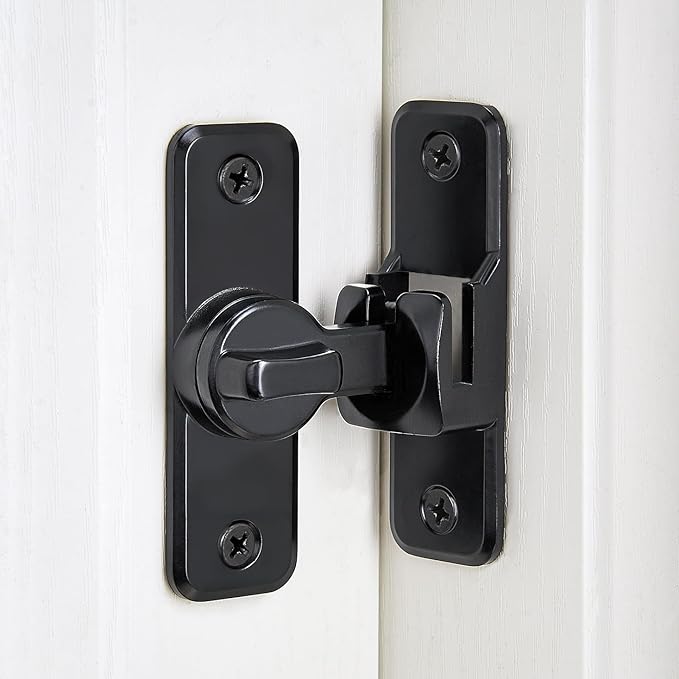 Black 90/180 Degree Flip Latch, Zinc Alloy Barn Door Latch | Right Angle Door by INIRET