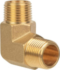 90 Degree Elbow, 1/2" × 1/2" NPT Male Brass Pipe Fitting, Barstock Street Elbow by KAINGA