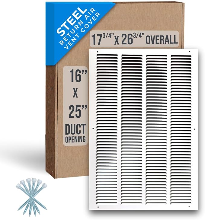 Fits 16x25 Duct Opening | Steel Return Air Grille by Handua | Vent Cover Grill by Handua