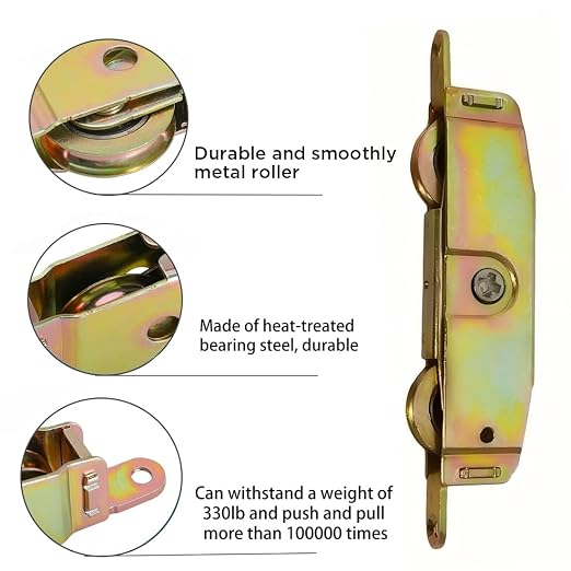 2pcs Heavy Duty Sliding Patio Door Rollers Replacements Hardware Kits, 1-1/4" - Image 4