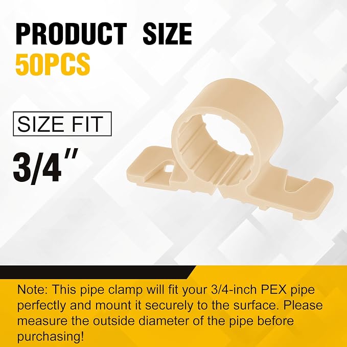 Briwooody 50 Pack 3/4 Inch Pex Pipe Clamps Pipe Supports Suspension Clamps | - Image 2