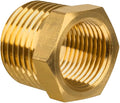 NPT Reducer, 1/2" NPT Male × 3/8" NPT Female, Brass Hex Bushing, Brass Pipe by KAINGA
