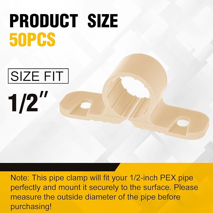 Briwooody 50 Pack 1/2 Inch Pex Pipe Clamps Pipe Supports Suspension Clamps | - Image 2