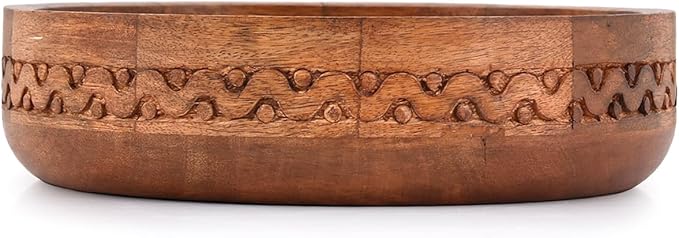 EDHAS Mango Wood Decorative Round Carved Bowl - Image 2