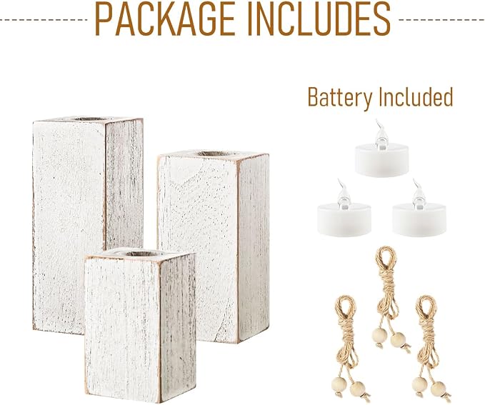 White Farmhouse Candle Holder - Image 3