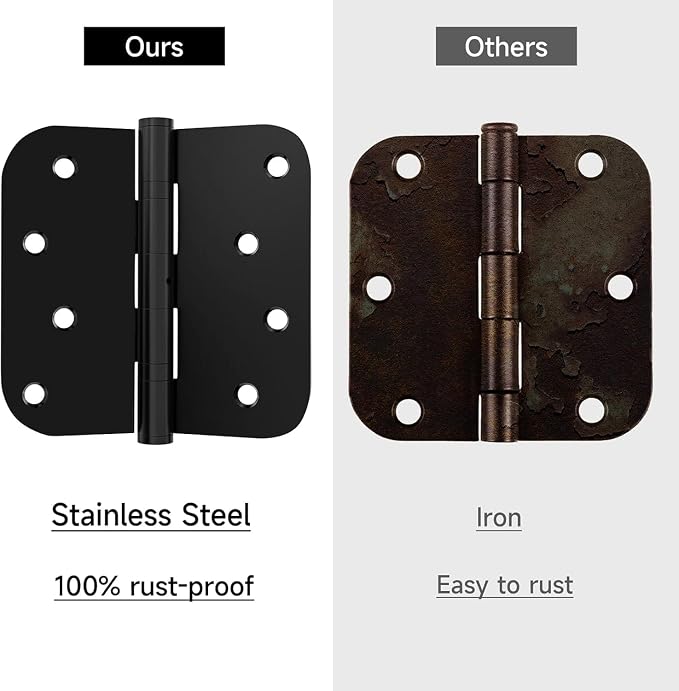 Bartuda Ball Bearing Door Hinges, Non-Removable Pin, 4x4 Inch Heavy Duty Quiet - Image 3