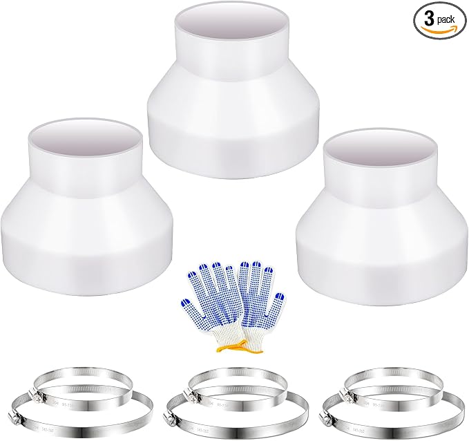 3 Set 6 to 4 inch Duct Reducer Adapter, Air Duct Reducer Increaser by Unknown