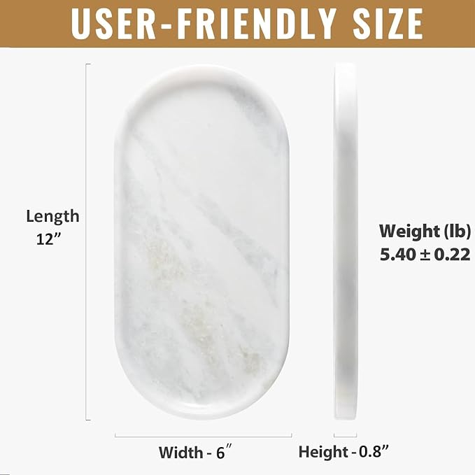 African Natural Marble Decorative Tray, Catchall Tray - Image 2