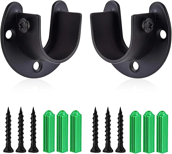 Rise age 1-3/8 Inch Closet Rod Brackets, Closet Rod Holders by Riseage