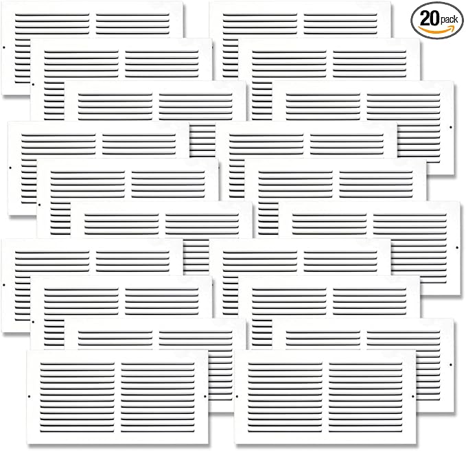 14x10 Air Return Vent Cover, Solid Steel White, 20 Pack by SierraGrates