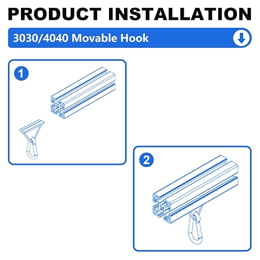 12 Pack 3030/4040 Extrusion Sliding Hook Black | - Image 3