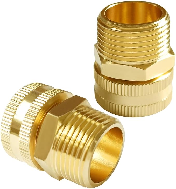 Joywayus 2PCS Brass Swivel Pipe Fitting 3/4" GHT Female x 3/4" NPT Male | by Joywayus