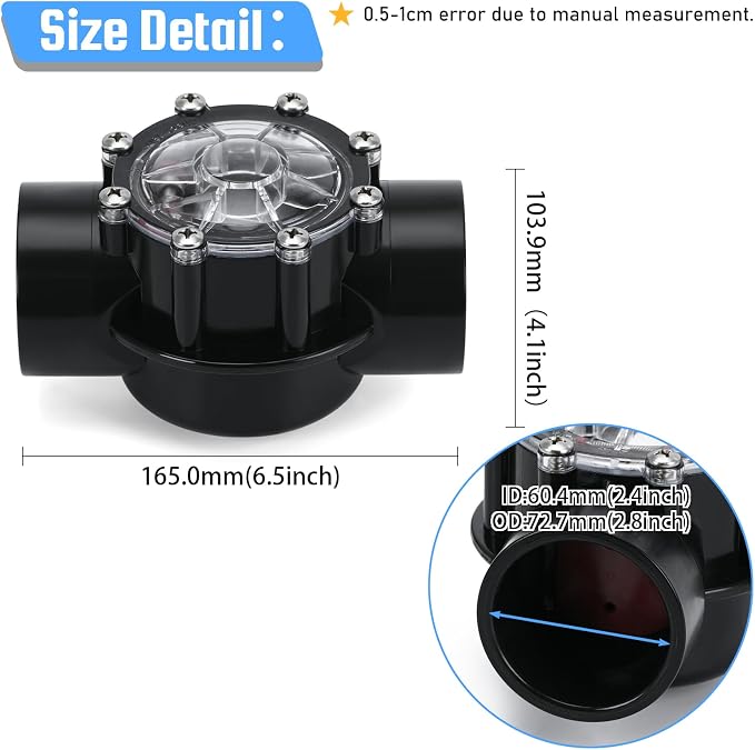 7305 Check Valve Replacement for Jandy 2-Inch to 2-1/2-Inch 180-Degree Straight - Image 2