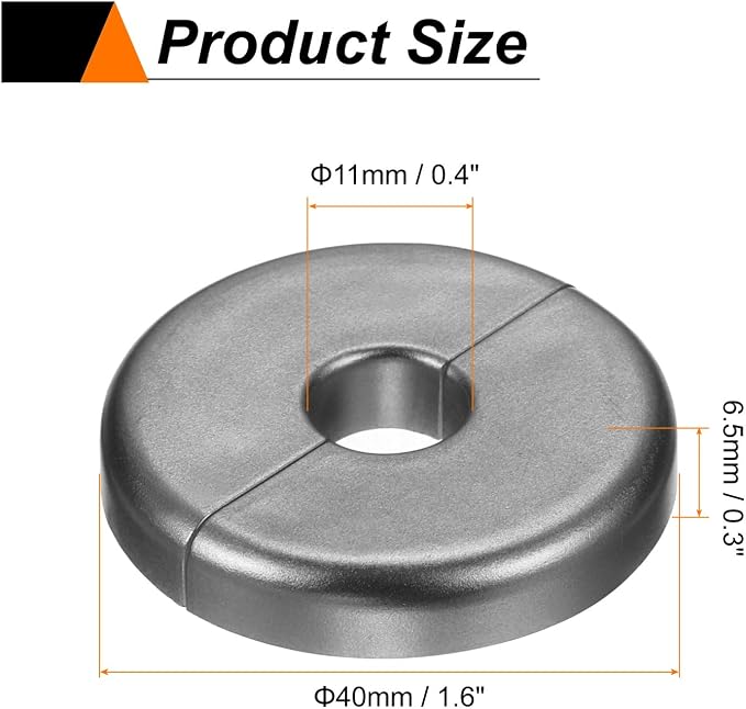HARFINGTON 2pcs Wall Split Flange 11mm/0.4" Self-Adhesive Plumbing Cover Plates - Image 2