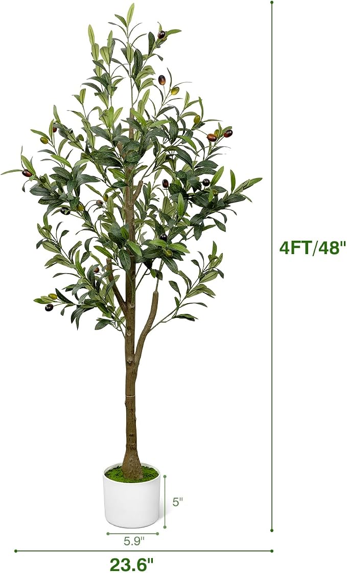 4FT Artificial Olive Tree Indoor Tall Faux - Image 2