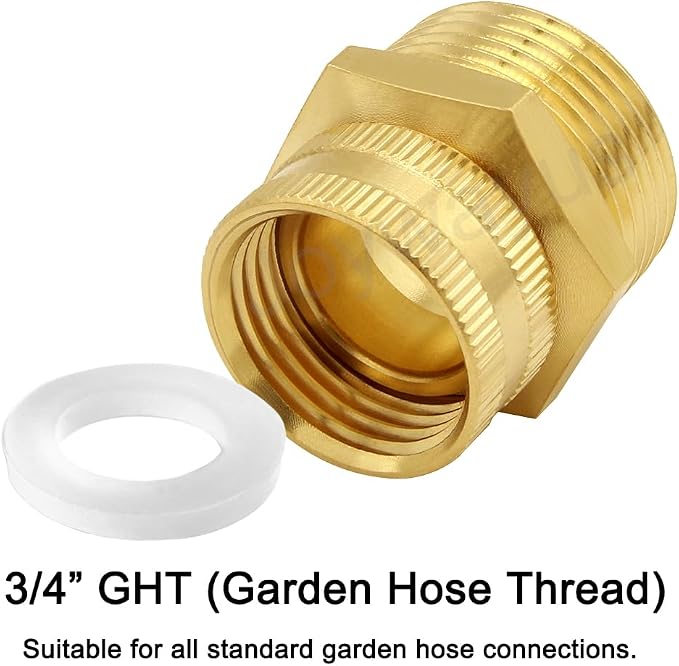 Joywayus Brass Swivel Pipe Fitting 3/4" GHT Female x 1" NPT Male | Garden Hose - Image 4