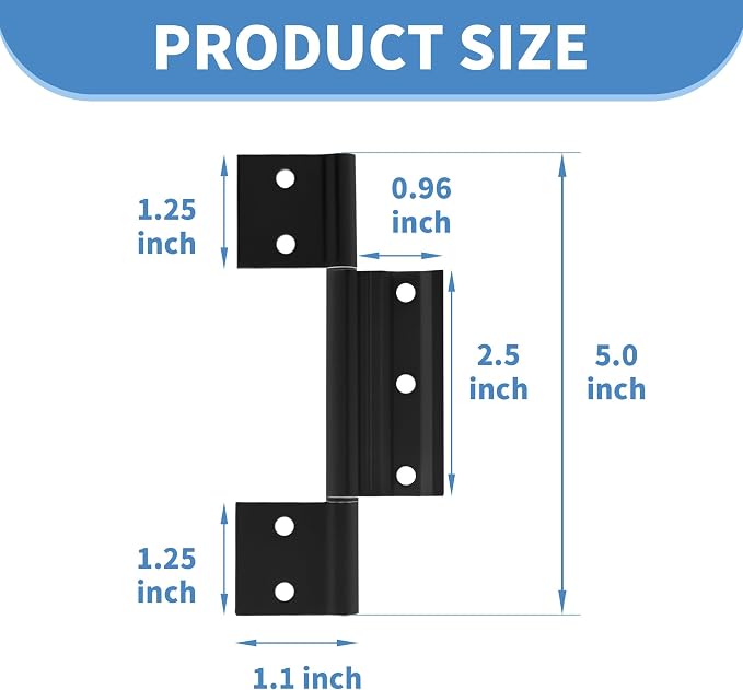 3 Pack Screen Door Hinges Replacement, 1/8 inch Grooved Center | Screen Door - Image 2
