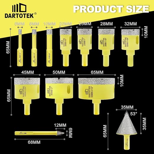 Diamond Core Drill Bits Set 12PCS - Image 4
