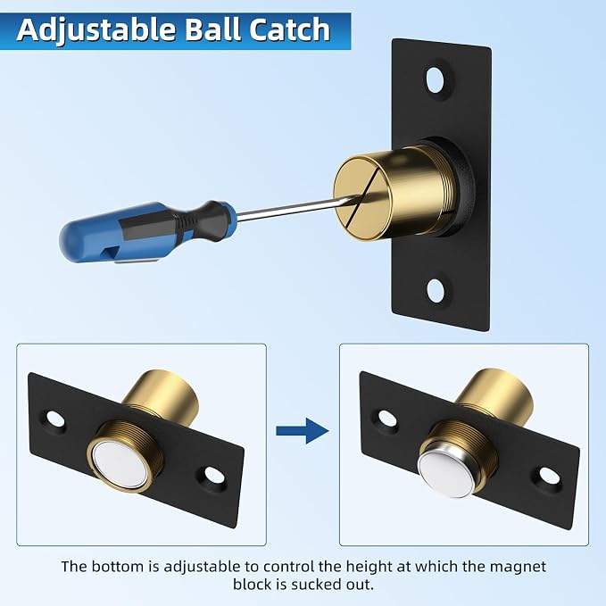Ball Catch Door Hardware Jiayi 6 Pack Magnetic Ball Catch Top of French Door - Image 4